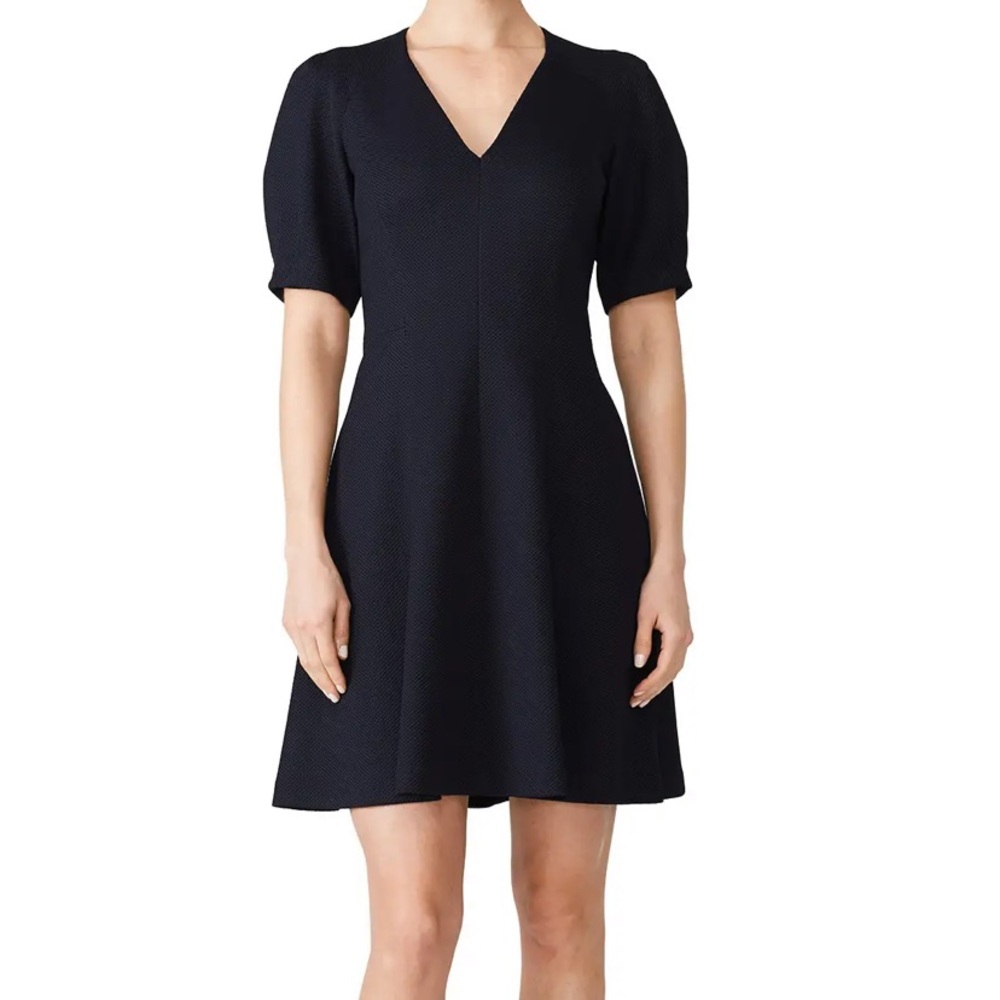 Rebecca Taylor Navy Stretch Textured Dress